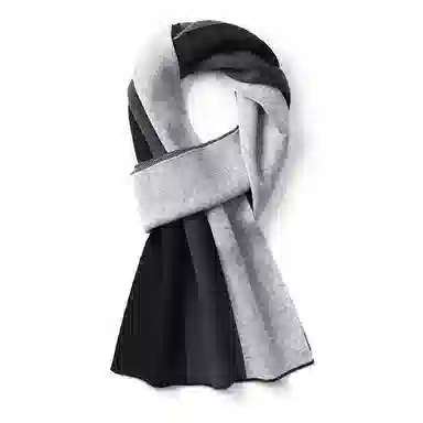 啄木鸟 羊毛球冬季高档格子保暖时尚款礼盒包装大气 绒线围巾 男款