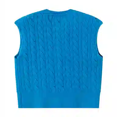 青蛙王子 时尚洋气圆领纯色无袖毛衣 中小童