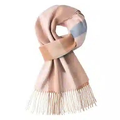 啄木鸟 新款秋冬季加厚保暖户外骑行防风寒格子流苏潮绵羊毛 绒线围巾 女款