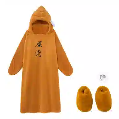 Gongdie Warm Cartoon Bathrobe Orange