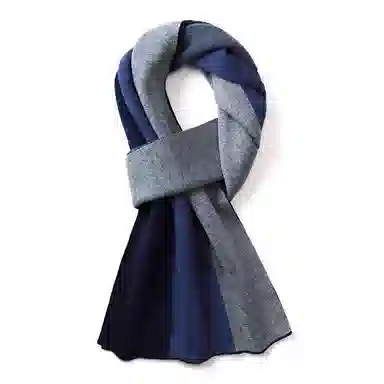 啄木鸟 羊毛球冬季高档格子保暖时尚款礼盒包装大气 绒线围巾 男款