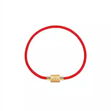 灰鱼 新中式国潮十二生肖原创设计素款小众属蛇年本命年红绳转运珠手工编织简约叠戴九紫离火手绳太岁年好运 合金 手链 男女同款情侣款