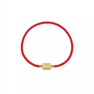 灰鱼 新中式国潮十二生肖原创设计素款小众属蛇年本命年红绳转运珠手工编织简约叠戴九紫离火手绳太岁年好运 合金 手链 男女同款情侣款