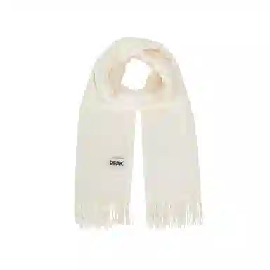 匹克 纯色英伦风防风保暖小香风软糯亲肤两用 绒线围巾 男女同款情侣款 米白色