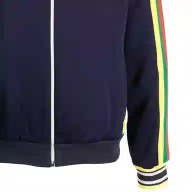 GUCCI Striped Zip-Up Jacket Blue