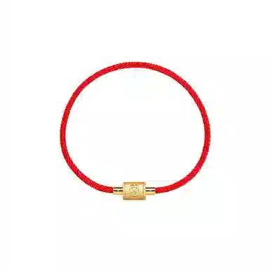 灰鱼 新中式国潮十二生肖原创设计素款小众属蛇年本命年红绳转运珠手工编织简约叠戴九紫离火手绳太岁年好运 合金 手链 男女同款情侣款