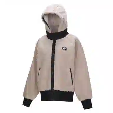 熊猫 户外双层锁温时髦复古宽松连帽绒感外套 男女同款