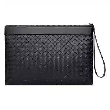WilliamPOLO Handwoven Leather Clutch Black