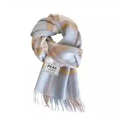 匹克 冬季防寒保暖多巴胺文艺小清新流苏披肩两用 羊仔毛 聚酯纤维 绒线围巾 男女同款情侣款 棕色/蔚蓝/粉色/米白