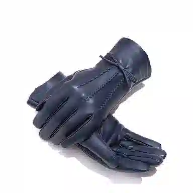 山一丸 蝴蝶结秋冬保暖服饰 头层羊皮 手套 女款