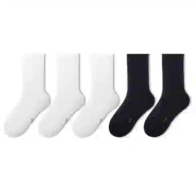 金莱克 抑菌纯色运动透气吸湿排汗跑步健身简约休闲中筒袜 男女同款 组合装