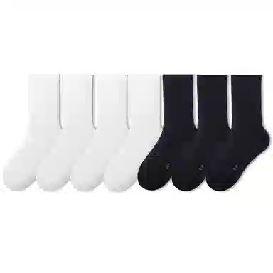 金莱克 抑菌纯色运动透气吸湿排汗跑步健身简约休闲中筒袜 男女同款 组合装