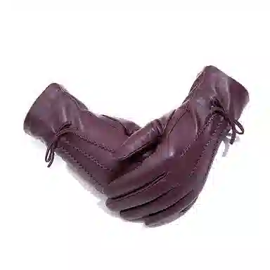 山一丸 蝴蝶结秋冬保暖服饰 头层羊皮 手套 女款