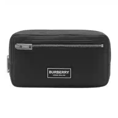 Burberry Logo Zip Nylon Pouch Black