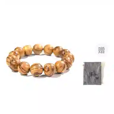 物㯖 国潮新中式文玩佛珠 复古文艺民族风 百搭 招财纳福 转运珠基础款单圈盘玩木质念珠 檀木 手串 男女同款情侣款
