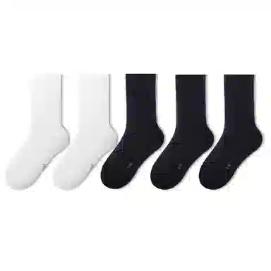 金莱克 抑菌纯色运动透气吸湿排汗跑步健身简约休闲中筒袜 男女同款 组合装