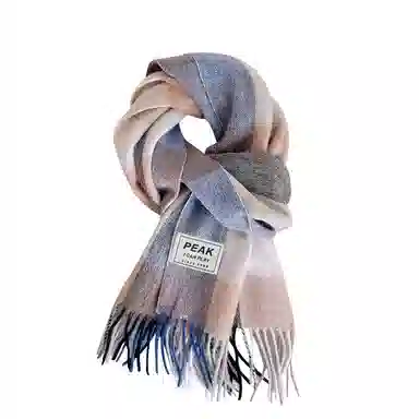 匹克 冬季防寒保暖多巴胺文艺小清新流苏披肩两用 羊仔毛 聚酯纤维 绒线围巾 男女同款情侣款 棕色/蔚蓝/粉色/米白