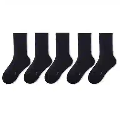 金莱克 抑菌纯色运动透气吸湿排汗跑步健身简约休闲中筒袜 男女同款 组合装