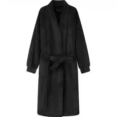 秀黛 纯色保暖透气加厚长款睡袍 男女同款