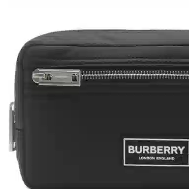 Burberry Logo Zip Nylon Pouch Black