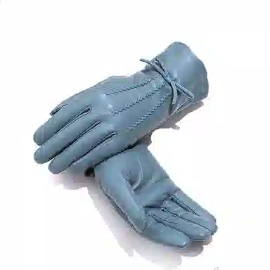 山一丸 蝴蝶结秋冬保暖服饰 头层羊皮 手套 女款