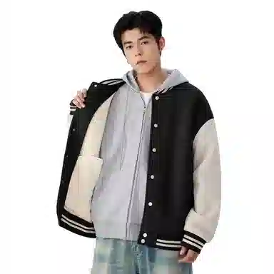 MINISO Fleece Varsity Jacket
