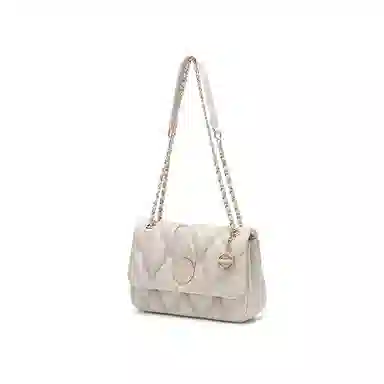 SEPTWOLVES Quilted Chain Crossbody Bag Ivory