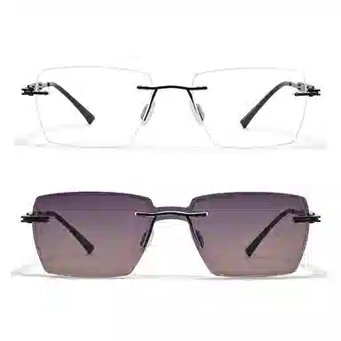 佐川 超轻时尚商务风无框眼镜 可配近视偏光墨镜夹片 开车钓鱼多场景使用 合金 光学镜架 男女同款情侣款