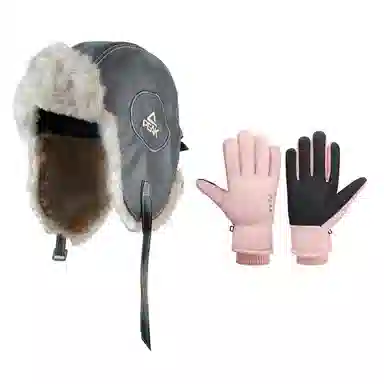 匹克 冬季加绒加厚防风保暖护耳防冻防寒骑行机车套装 聚酯纤维 雷锋帽 男女同款情侣款 灰色