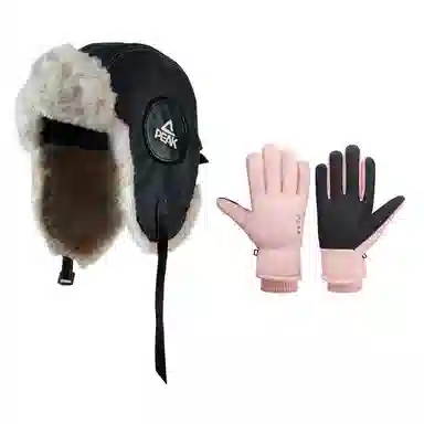 匹克 冬季加绒加厚防风保暖护耳防冻防寒骑行机车套装 聚酯纤维 雷锋帽 男女同款情侣款 黑色/灰色/棕色