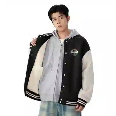 MINISO Fleece Varsity Jacket