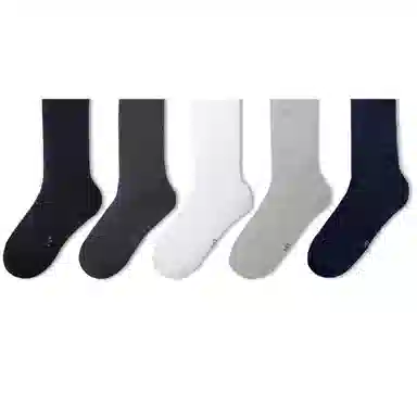 金莱克 抑菌纯色运动透气吸湿排汗跑步健身简约休闲中筒袜 男女同款 组合装