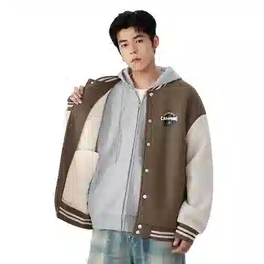 MINISO Fleece Varsity Jacket