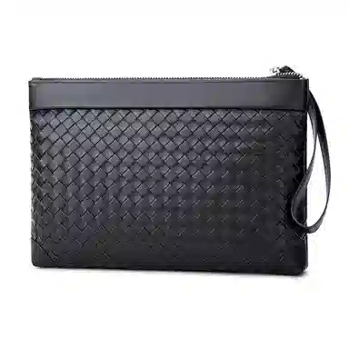 WilliamPOLO Handwoven Leather Clutch Black