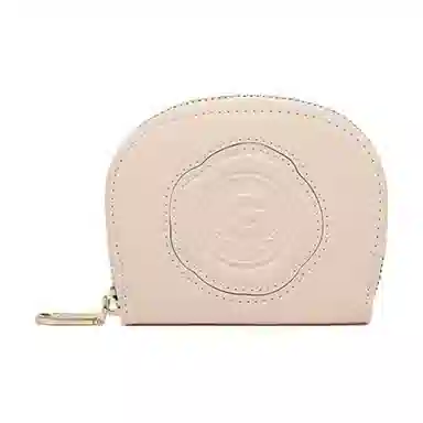 戈蓝尼 真皮圆形压花拉链开合 牛皮 零钱包卡包 男女同款情侣款 多色