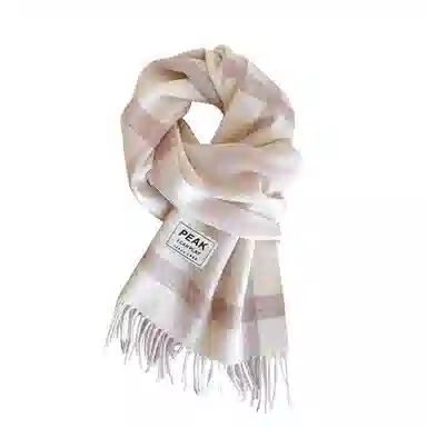 匹克 冬季防寒保暖多巴胺文艺小清新流苏披肩两用 羊仔毛 聚酯纤维 绒线围巾 男女同款情侣款 棕色/蔚蓝/粉色/米白