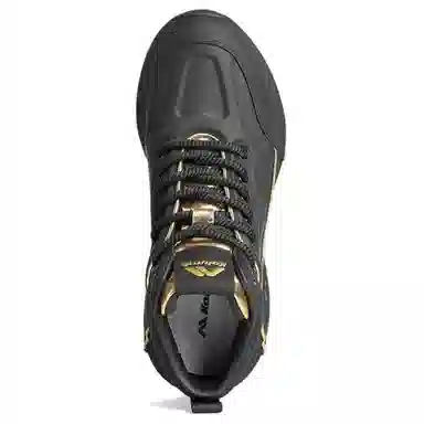 哥仑步 头层牛皮超纤皮 简约舒适 时尚百搭 防水透气轻便 高帮 生活休闲鞋 男款 黑金