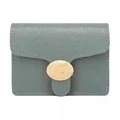 戈蓝尼 方形翻盖式按扣开合 牛皮革 零钱包卡包 常规 男女同款情侣款 黑色/ 杏色/ 白色/ 棕色/ 灰色/ 深棕色/ 深灰