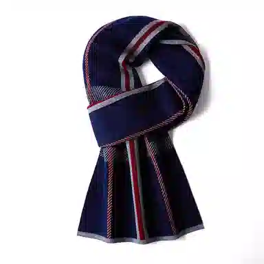 啄木鸟 百搭条纹格子保暖 绒线围巾 男款