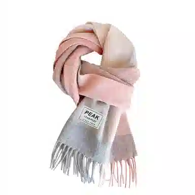 匹克 冬季防寒保暖多巴胺文艺小清新流苏披肩两用 羊仔毛 聚酯纤维 绒线围巾 男女同款情侣款 棕色/蔚蓝/粉色/米白