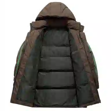 雅鹿 加厚韩版宽松大毛领中长款羽绒服 男女同款