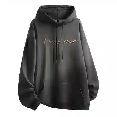 Qnxeey Vintage Ink Print Hoodie