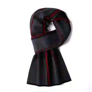 啄木鸟 百搭条纹格子保暖 绒线围巾 男款