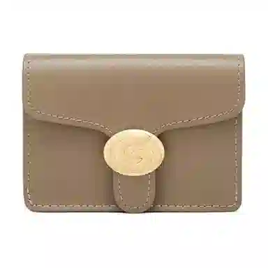 戈蓝尼 方形翻盖式按扣开合 牛皮革 零钱包卡包 常规 男女同款情侣款 黑色/ 杏色/ 白色/ 棕色/ 灰色/ 深棕色/ 深灰