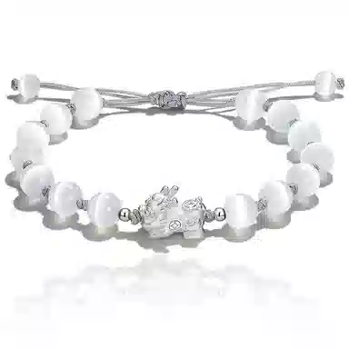 零界 新中式招财貔貅吞金兽 小众国风百搭平安转运珠 织物手绳 琉璃 手链 男女同款情侣款