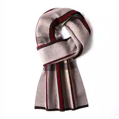 啄木鸟 百搭条纹格子保暖 绒线围巾 男款