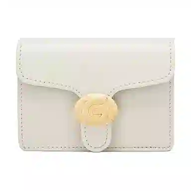 戈蓝尼 方形翻盖式按扣开合 牛皮革 零钱包卡包 常规 男女同款情侣款 黑色/ 杏色/ 白色/ 棕色/ 灰色/ 深棕色/ 深灰