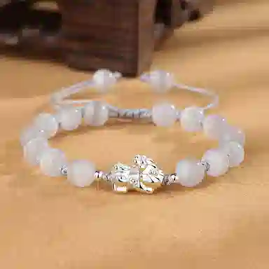 零界 新中式招财貔貅吞金兽 小众国风百搭平安转运珠 织物手绳 琉璃 手链 男女同款情侣款