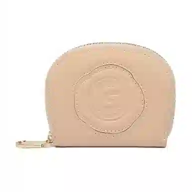 戈蓝尼 真皮圆形压花拉链开合 牛皮 零钱包卡包 男女同款情侣款 多色