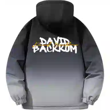 大卫贝肯 美式复古品牌宽松休闲日常百搭连帽羽绒服 男女同款